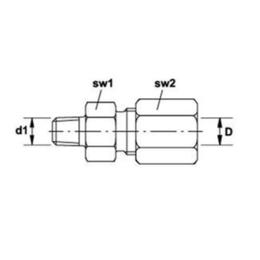 Rechte Inschroefkoppeling GE6LL M8x1