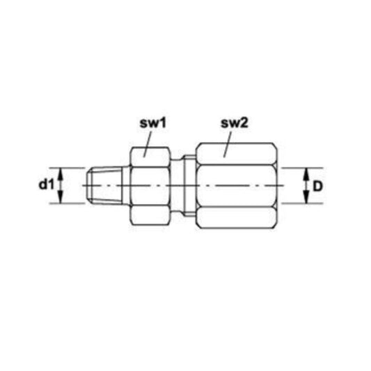 Rechte Inschroefkoppeling GE6LL M6x1