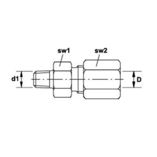 Rechte Inschroefkoppeling GE6LL 1/8 BSPT