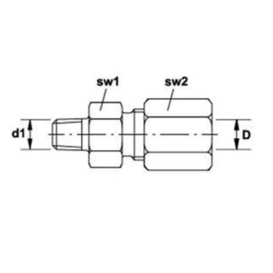 Rechte Inschroefkoppeling GE6LL M10x1