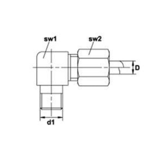 Knie Inschroefkoppeling WE6LL M8x1